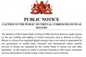 Kenya Central Bank on Bitcoin